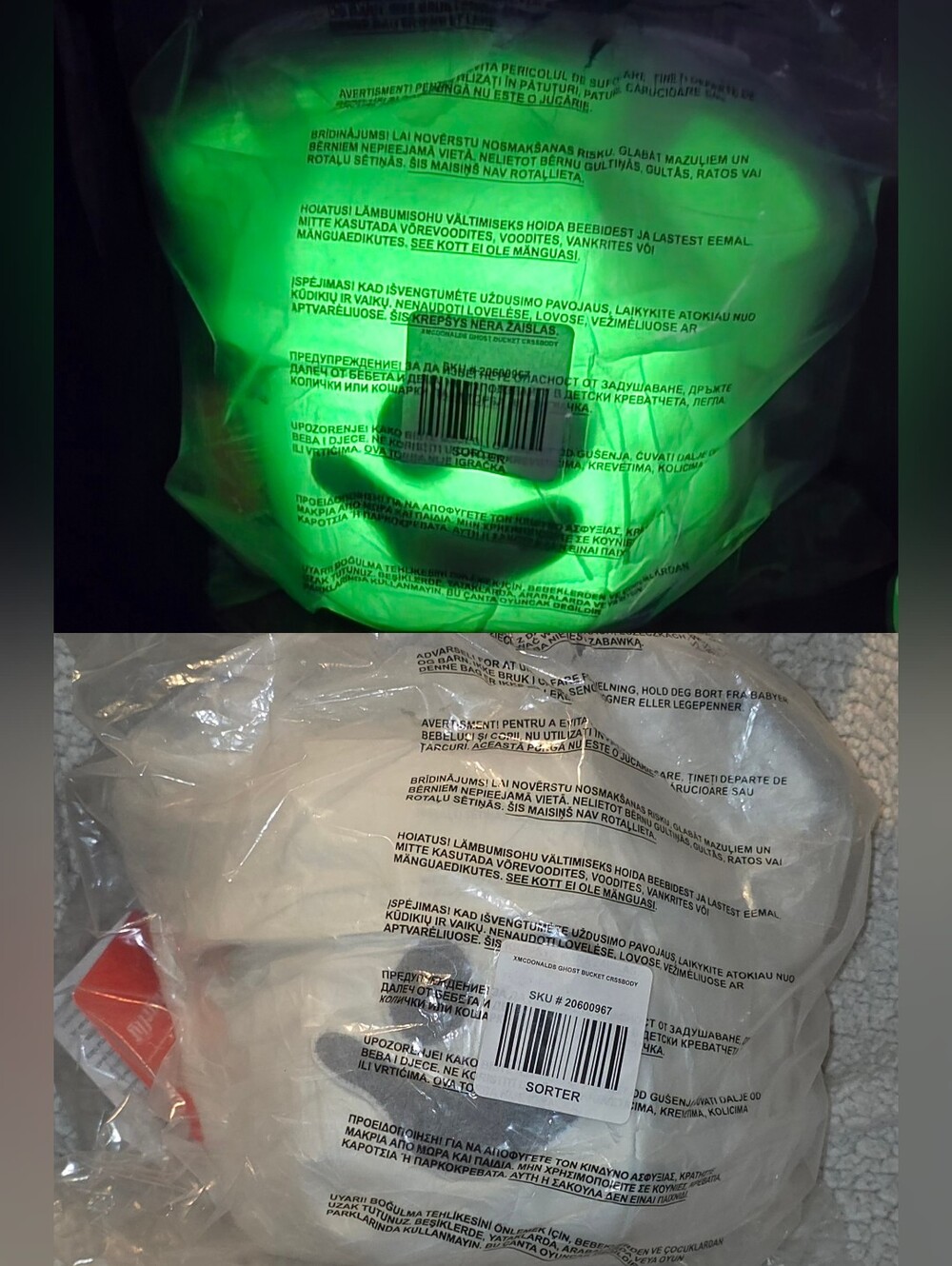 Loungefly McDonalds Halloween Happy Meal Bucket McBoo Ghost Crossbody GLOWS NWT